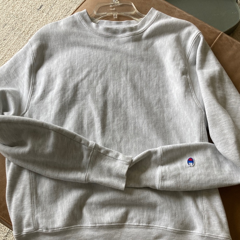 Champion Light Gray Men's Crewneck Sweatshirt reverse weave